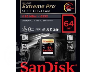 SanDisk Extreme Pro 64GB 633x 95mb/s SDHC Card
